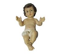 Punto Casa Statua Gesù Bambino in Resina, Decorazione Natale per Interno, Stile Classico, Tema Cartone Animato, Bianco, Lunghezza 20 cm Larghezza 11,5 cm