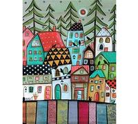 Punto croce Fallo da solo Arti e mestieri Kit da cucito a mano,Casa astratta,40×50cm,11CT Ricamo DMC timbrato per principianti Motivo prestampato