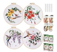 Punto Croce Kit da Ricamare: 4 Kit Punto Croce, Kit Ricamo, Punto Croce Kit da Ricamare, Punto Croce da Ricamare, Kit Ricamo Principianti, Embroidery Kit, Set Ricamo Starter con Motivo Telaio Ricamo