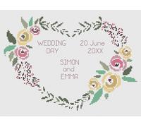 Punto Croce Matrimonio Kit Campione O Motivo - Florashell - Cuori E Fiori