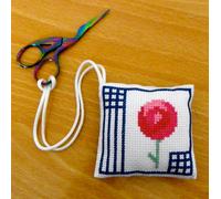 Punto Croce Motivo By Florashell - Mackintosh Rosa Scissor Supporto