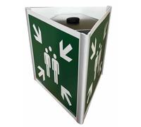 Punto di raccolta per l'evacuazione - Segnaletica spaziale 3D montata su un palo