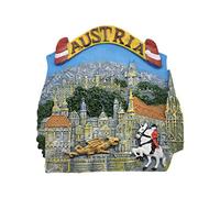 Punto di Riferimento 3D Austria Magnete del Frigorifero Souvenir Turistici Mestieri della Resina Fatti a Mano,Collezione Regalo Decorazione Magnetica della Cucina Domestica