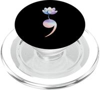 Punto e virgola Lotus Suicide Consapevolezza Prevenzione Speranza Arte PopSockets PopGrip per MagSafe