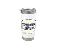 Punto e virgola Survivor Semicolon E Survival Grammar Warrior Bicchiere termico in acciaio inox doppia parete