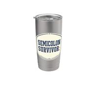Punto e virgola Survivor Semicolon E Survival Grammar Warrior Bicchiere termico in acciaio inox doppia parete