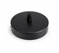 PUNTO ES LIGHTING Rosone da Soffitto Nero 100 x 25 mm - Copertura da Soffitto e Supporto per Lampada 1 Pezzo con Kit di Montaggio in Acciaio 0,7 mm per Sospensione Interna