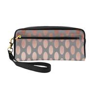 Punto in oro rosa, Borsa per il trucco Borsa per cosmetici Borsa da viaggio portatile da toilette Astuccio in pelle per donne e ragazze