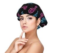 Punto interrogativo al neon senza soluzione di continuità,Cuffia da notte in raso per adulti - Cuffia da notte elastica per donna, copricapelli per la notte