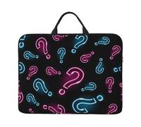 Punto interrogativo al neon senza soluzione di continuità, Custodia per laptop da 14 pollici, borsa per notebook, custodia per laptop, valigetta con maniglia