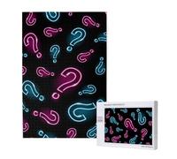 Punto interrogativo al neon senza soluzione di continuità,Puzzle in legno da 1000 pezzi per adulti e adolescenti