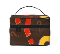 Punto interrogativo colorato, borsa da viaggio per il trucco da donna, grande organizer per cosmetici