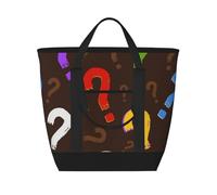 Punto interrogativo colorato,Borsa porta pranzo grande capacità isolata per donne e uomini, lavoro, picnic, viaggi