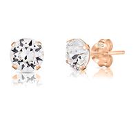 Punto Luce Orecchini Donna Oro Rosa - Orecchini Brillanti Argento 925 Placcati Oro Rosa - Orecchini Cristallo - Orecchino Brillante Donna - Orecchini Piccoli Oro Rosa - Punti Luce Oro Rosa