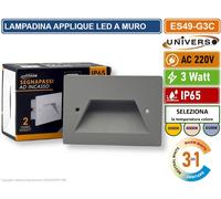 PUNTO LUCE SEGNAPASSO RETTANGOLARE LED AD INCASSO CAMBIA COLORE CCT 3IN1 3W IP65 [EEK: E]
