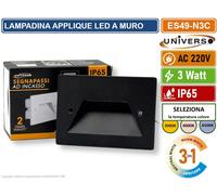 PUNTO LUCE SEGNAPASSO RETTANGOLARE LED AD INCASSO CAMBIA COLORE CCT 3IN1 3W IP65 [EEK: E]