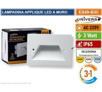 PUNTO LUCE SEGNAPASSO RETTANGOLARE LED AD INCASSO CAMBIA COLORE CCT 3IN1 3W IP65 [EEK: E]