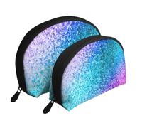 Punto paillettes glitterate, Borsa per trucco a conchiglia Portamonete da donna Borsa da toilette piccola Borsa per cosmetici 2 pezzi