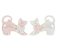 PuntoCasaStore 1 PZ Gattino in porcellana rosa bianco 2 ass bomboniera idea regalo 2025 (8x3xh.6 cm)