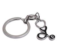 PuntoCasaStore 10 PZ CIONDOLO ZAMA LAUREATO MINI STETOSCOPIO NERO CON PORTACHIAVI INFERMIERISTICA MEDICINA FARMACIA BOMBONIERA LAUREA