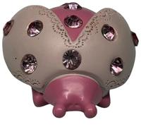 PuntoCasaStore 10 pz Coccinella Resina Strass Rosa 5x4xh.2,5 cm bomboniera segnaposto Idea Regalo