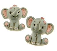 12 PZ CALAMITA ELEFANTE MAGNETE ROSA 5 CM 2 ASS. BOMBONIERA NASCITA BATTESIMO