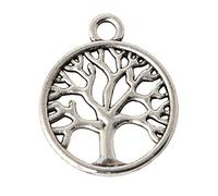 PuntoCasaStore 12 PZ ciondolo albero della vita 1,8 cm cerchio decorazione bomboniera confetti comunione matrimonio battesimo segnaposto accessorio fai da te simbolo elegante