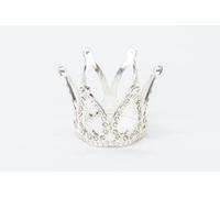 PuntoCasaStore 12 PZ Corona in Metallo con Strass Argento 4,5xH.3,5 CM BOMBONIERA Decorazione