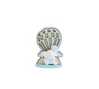 PuntoCasaStore 12 PZ Mongolfiera Legno Elefante Gesso Celeste 3x5xH.7 CM BOMBONIERA Nascita Battesimo