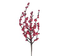 PuntoCasaStore 2 PZ Fiore Artificiale Natalizio Ramo Ilex con Bacche Rosse 42 CM ADDOBBO Decorazione Natale
