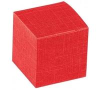 PuntoCasaStore 25 Pz Scatole Bomboniere Seta Rosso Cartone 10x10x10 CM Pieghevoli Portaconfetti Scatolina Regalo Fai da Te Matrimonio Laurea Cerimonia Elegante Confezione Rossa