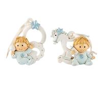 PuntoCasaStore Calamite Bimbo Celeste Resina Magneti Bomboniera Nascita Battesimo Maschietto Appendini Frigo Ricordo Cerimonia Baby Shower Confezione Regalo Modelli Assortiti Idea Originale (1 PZ)