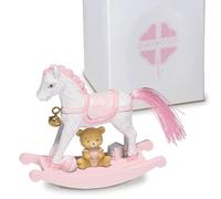 PuntoCasaStore Cavallo A Dondolo Rosa 8xH.7 con Scatola BOMBONIERA Battesimo Nascita
