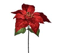 PuntoCasaStore Fiore Artificiale Natalizio Stella Natale Velluto 72 CM ADDOBBO Decorazione Natale
