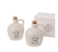 PuntoCasaStore Friends Set Olio E ACETO H.11 CM BOMBONIERA con Scatola Idea Regalo Matrimonio Anniversario PROMESSA