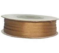 PuntoCasaStore Nastro Doppio Raso 3 MM Rotolo da 50 Metri Bronzo Brown