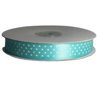 PuntoCasaStore Nastro Doppio Raso Pois Rotolo da 50 Metri Doppia Faccia COLORATO Satin Ribbon BOMBONIERE Confezioni Regalo Fai da Te Artigianato Decorazioni Feste 30 Colori (Tiffany (CK), 15 MM)