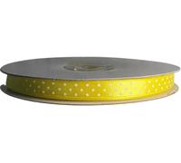 PuntoCasaStore Nastro Doppio Raso Pois Rotolo da 50 Metri Doppia Faccia COLORATO Satin Ribbon BOMBONIERE Confezioni Regalo Fai da Te Artigianato Decorazioni Feste 30 Colori (Giallo (CK), 10 MM)