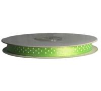 PuntoCasaStore Nastro Doppio Raso Pois Rotolo da 50 Metri Doppia Faccia COLORATO Satin Ribbon BOMBONIERE Confezioni Regalo Fai da Te Artigianato Decorazioni Feste 30 Colori (Verde Mela (CK), 10 MM)