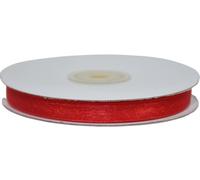 PuntoCasaStore Nastro in Organza da 50 Metri COLORATO Trasparente BOMBONIERE Confezioni Regalo Fai da Te Artigianato Bouquet Decorazioni Feste 30 Colori (Rosso, 6 MM)