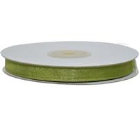 PuntoCasaStore Nastro in Organza da 50 Metri COLORATO Trasparente BOMBONIERE Confezioni Regalo Fai da Te Artigianato Bouquet Decorazioni Feste 30 Colori (Verde Medio, 6 MM)