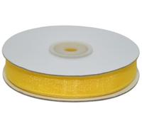 PuntoCasaStore Nastro in Organza da 50 Metri COLORATO Trasparente BOMBONIERE Confezioni Regalo Fai da Te Artigianato Bouquet Decorazioni Feste 30 Colori (Giallo, 20 MM)