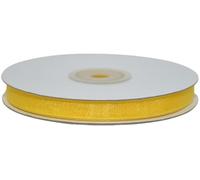 PuntoCasaStore Nastro in Organza da 50 Metri COLORATO Trasparente BOMBONIERE Confezioni Regalo Fai da Te Artigianato Bouquet Decorazioni Feste 30 Colori (Giallo, 10 MM)
