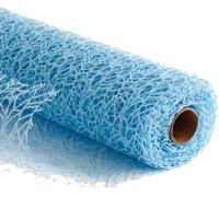 PuntoCasaStore Rotolo Tulle Celeste Azzurro Rete Spider Traforata Polycotton 48 cm x 5 Yards 4,60 Metri Confezioni Regalo Decorazioni Floreali