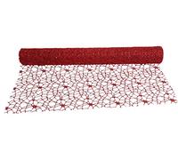 PuntoCasaStore Rotolo Tulle Rete Spider Traforata Polycotton 48 cm x 5 Yards 4,60 Metri Confezioni Regalo Decorazioni Natale Floreali Eventi Fai da Te Elegante Resistente (Rosso Glitter)