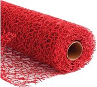 PuntoCasaStore Rotolo Tulle Rete Spider Traforata Polycotton 48 cm x 5 Yards 4,60 Metri Confezioni Regalo Decorazioni Floreali bomboniere Eventi Fai da Te Elegante Resistente (Rosso)