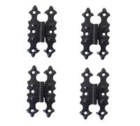 PuntoLuceLed 4 Pezzi Cerniere Rustiche Decorative effetto ferro battuto Nero - Stile Arte Povera per mobili, ante e porte in legno