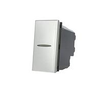 puntoluceled Deviatore Assiale 1P 16A compatibile con BTicino Axolute - Silver - Modulo da incasso