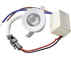 puntoluceled Faretto LED da Interno 1W Luce Calda - Incasso a molla per controsoffitto, vetrina e luce di cortesia