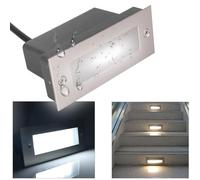 puntoluceled Faretto LED Segnapasso Rettangolare da Esterno 7W 3000K Luce Calda - Incasso Muro, Scale e Giardino, 220V